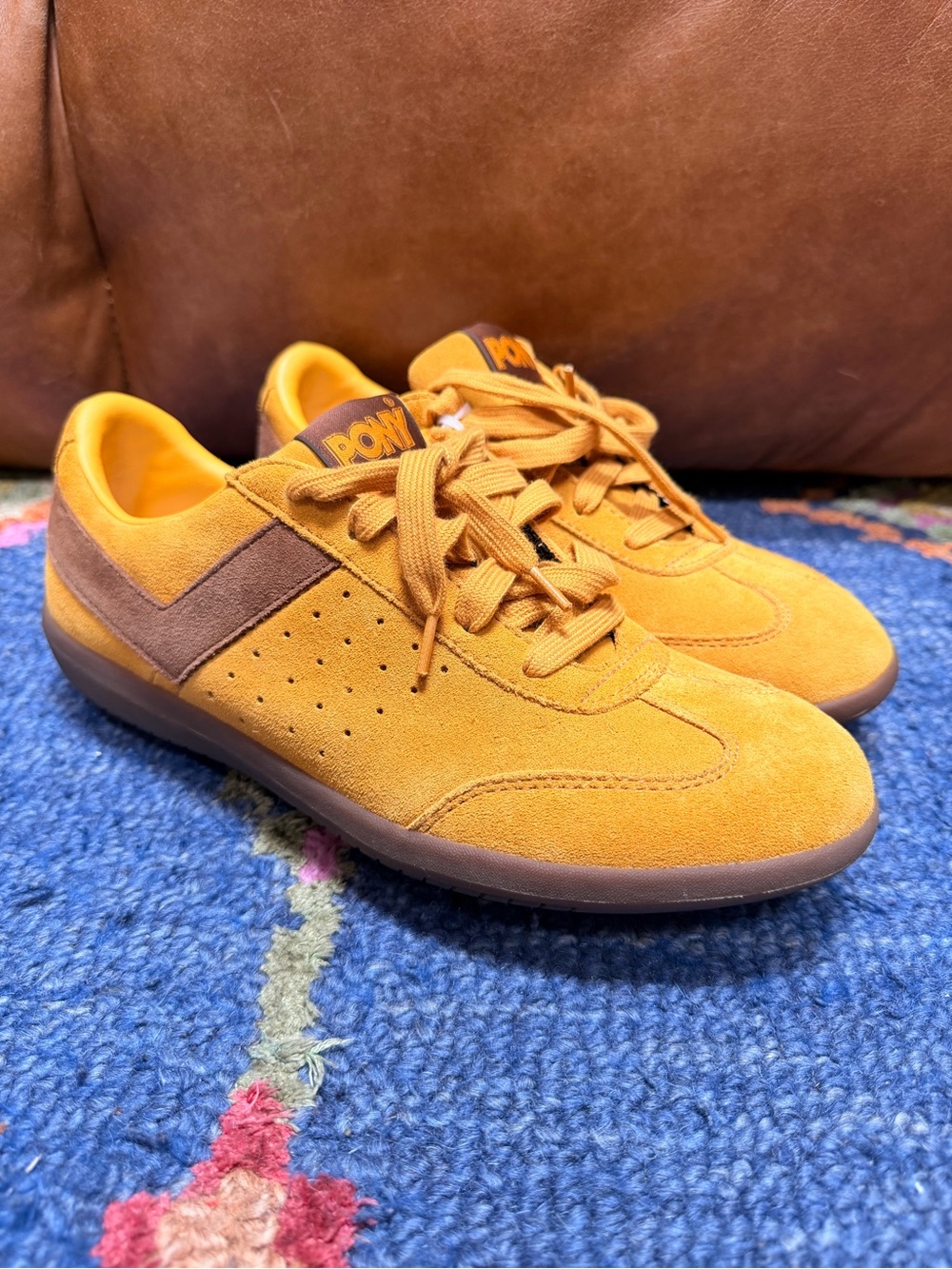 PONY Street Soc ’79 Men’s 9.5 Mustard Suede Leather Brown Retro Sneakers NWOB
